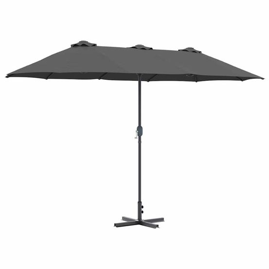 Parasol de jardin 370 x 197 x 239 cm polyester et aluminium