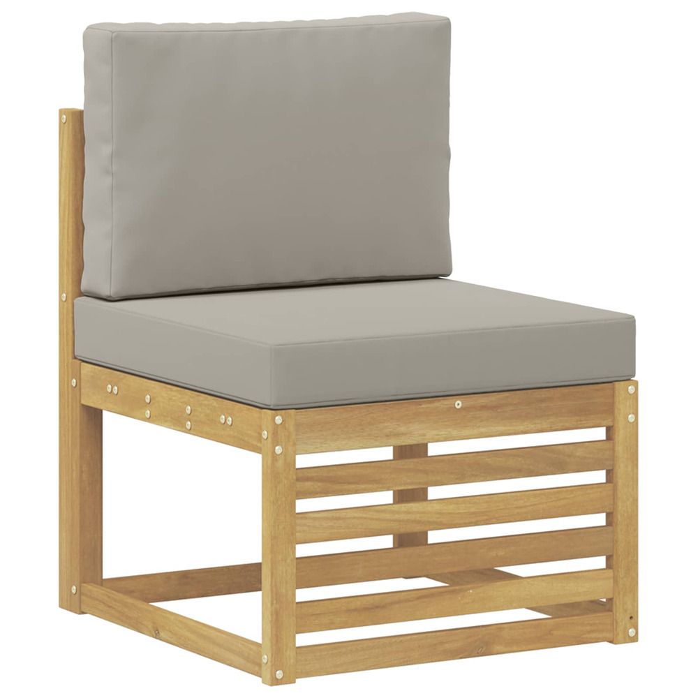 Sofa de milieu extérieur bois d'acacia massif blanc