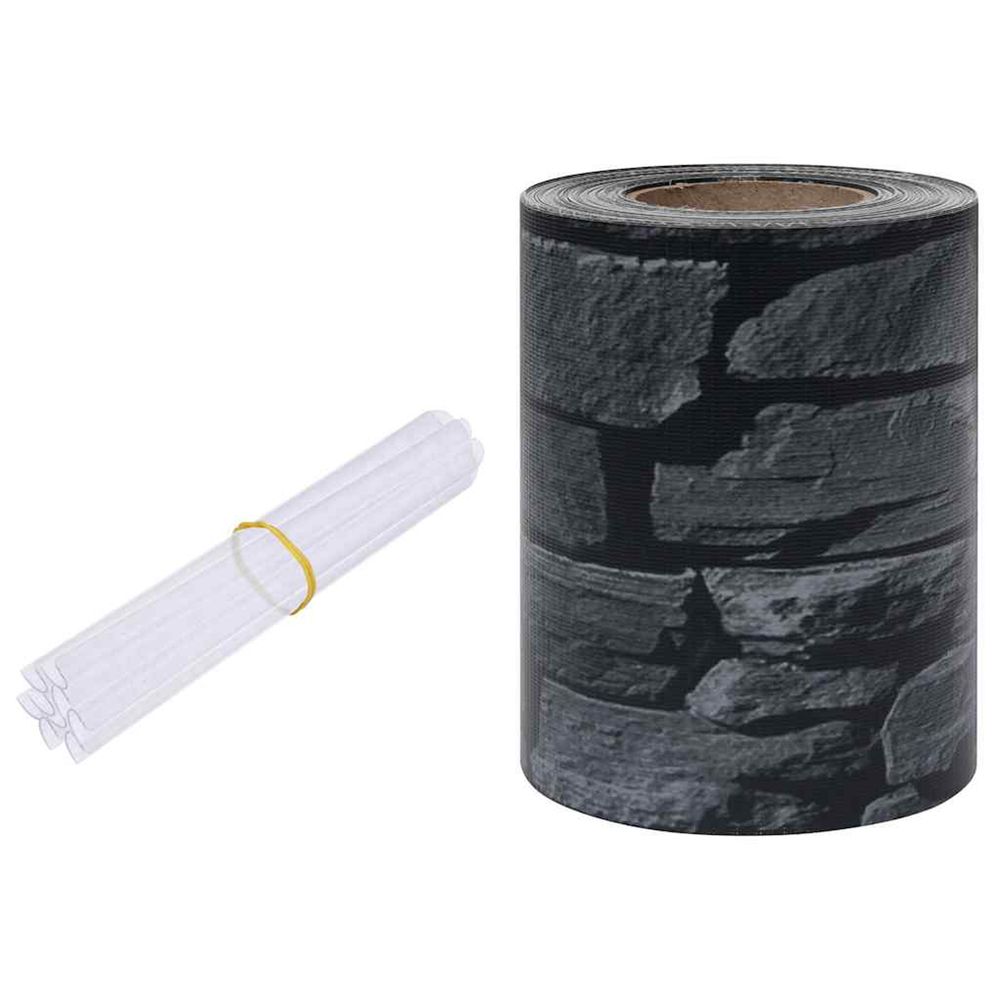 Bande de confidentialité pvc aspect pierre gris 35 x 0,19 m