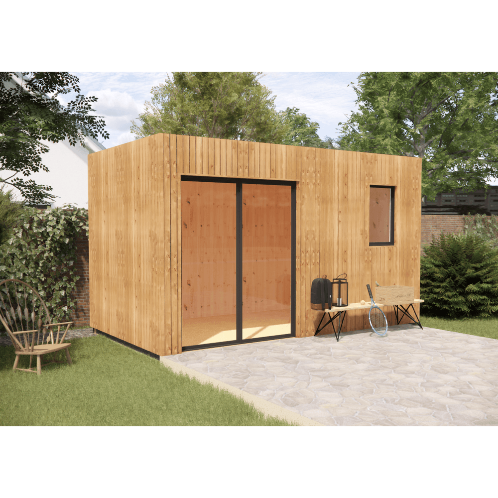 Studio de jardin habitable en bois 4,4 x 2,4 x 2,7 m avec plancher isolé
