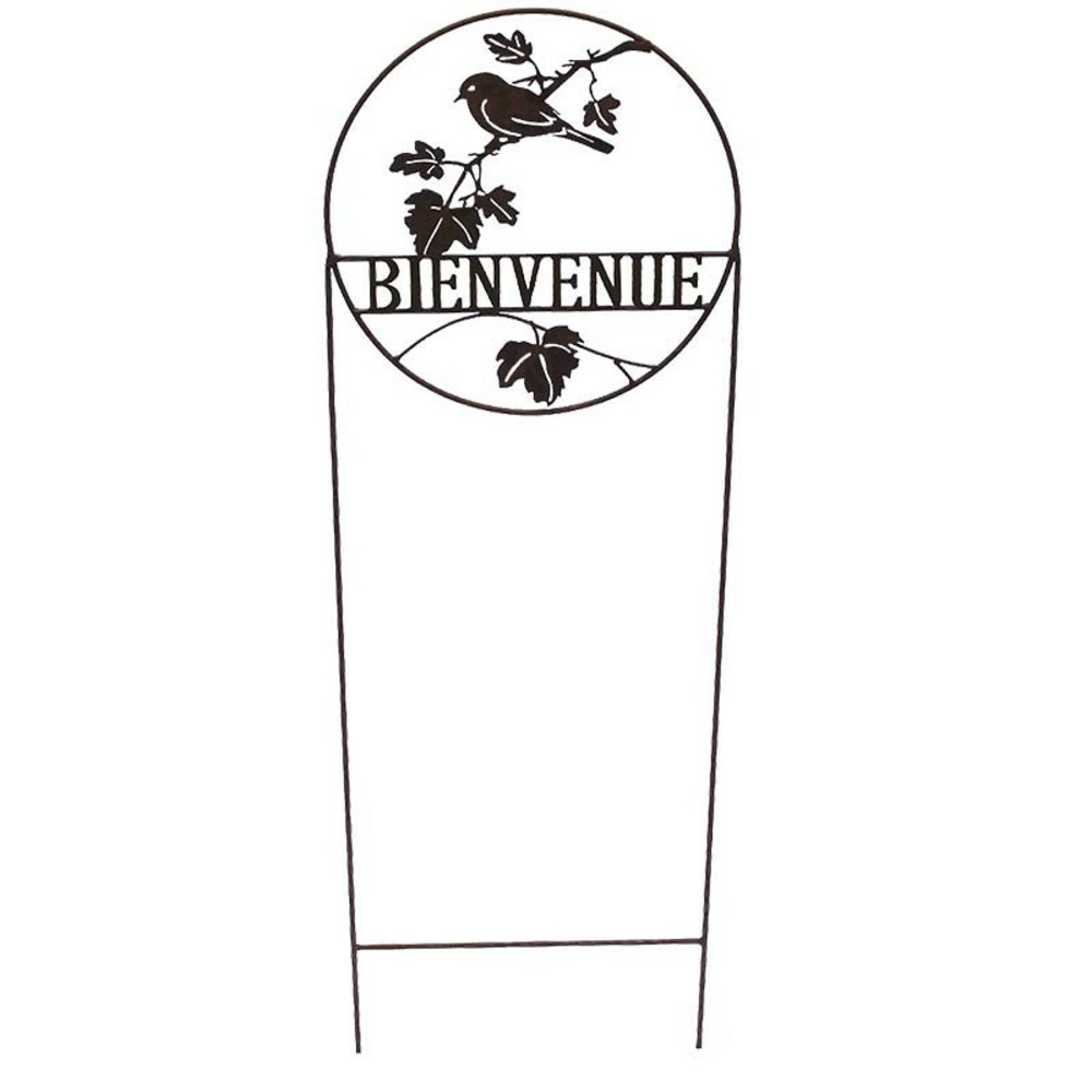Treillage jardin fer bienvenue 35x112cm