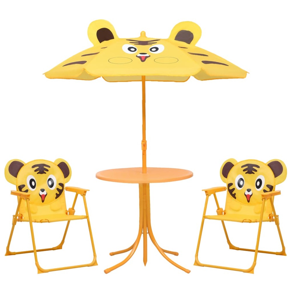 Jeu de bistro avec parasol pour enfants 3 pcs jaune