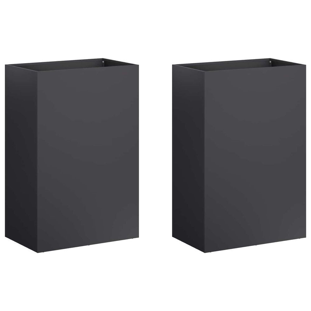 Cache-pot de jardin 2 pc noir 50 x 40 x 75 cm