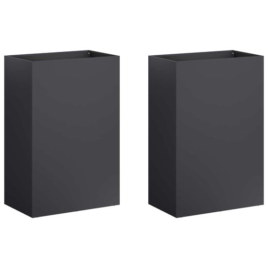 Cache-pot de jardin 2 pc noir 50 x 40 x 75 cm