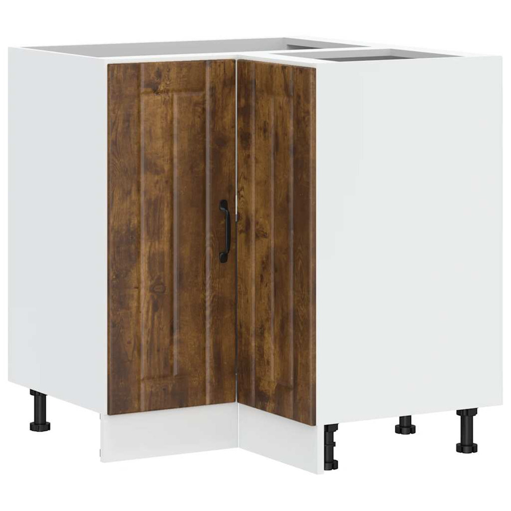 Armoire d'angle de cuisine lucca chêne fumé bois d'ingénierie