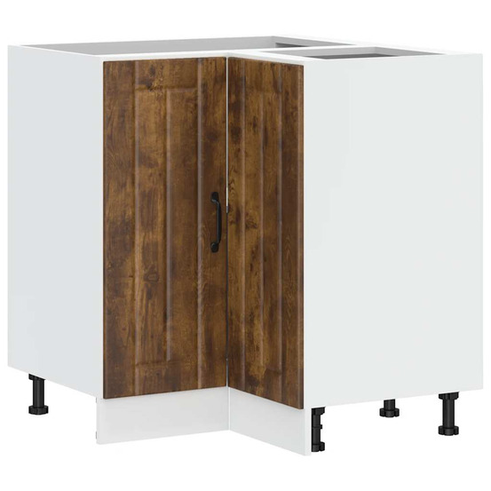 Armoire d'angle de cuisine lucca chêne fumé bois d'ingénierie