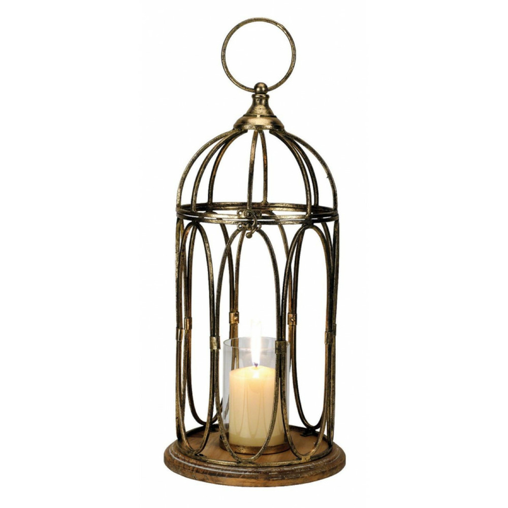 Lanterne en métal laitonné métal or - basique interior's