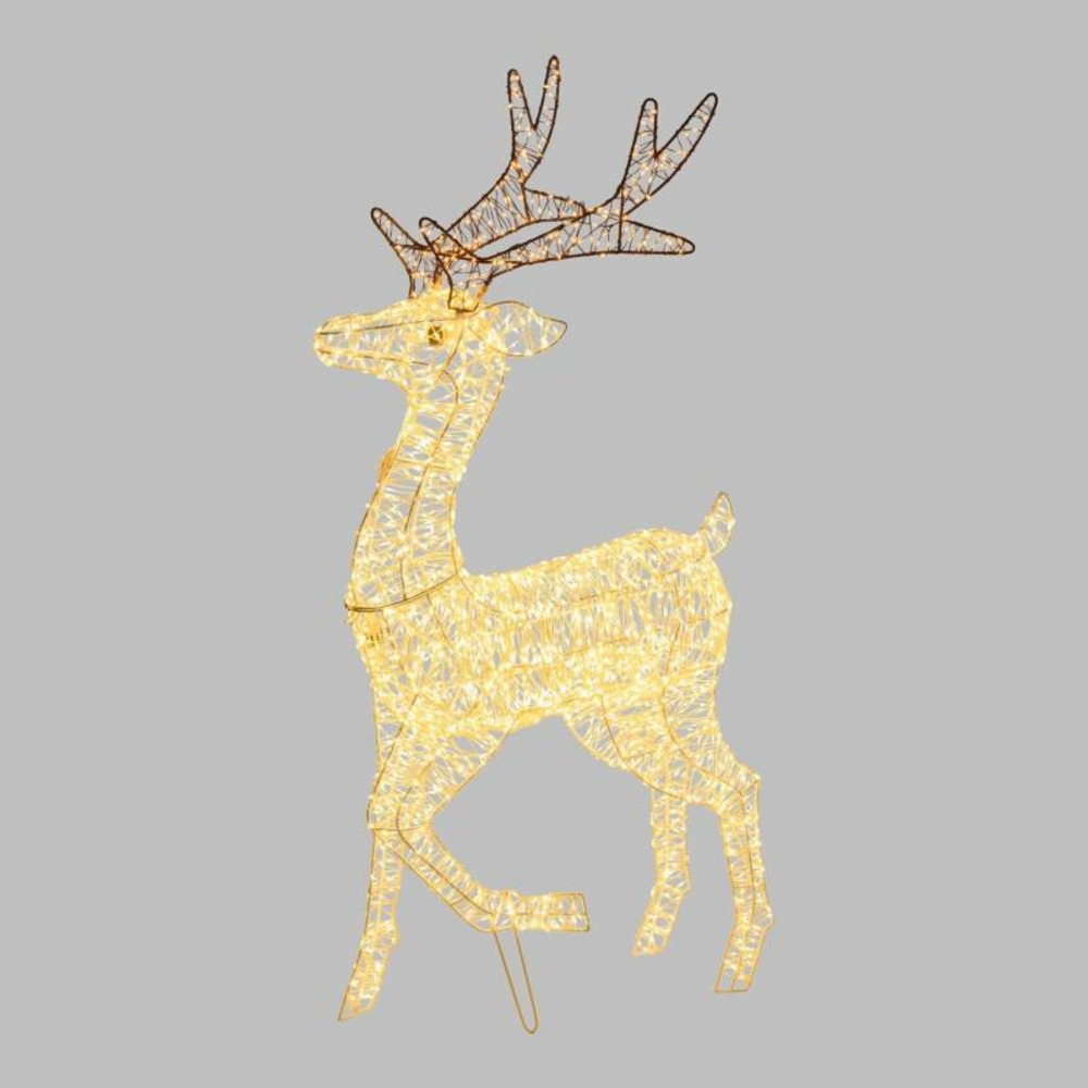 Renne lumineux 3d h105cm avec patte levée metal 3200 micro flashled diamond lotti