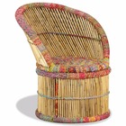 Fauteuil lounge bambou avec détails chindi multicolore