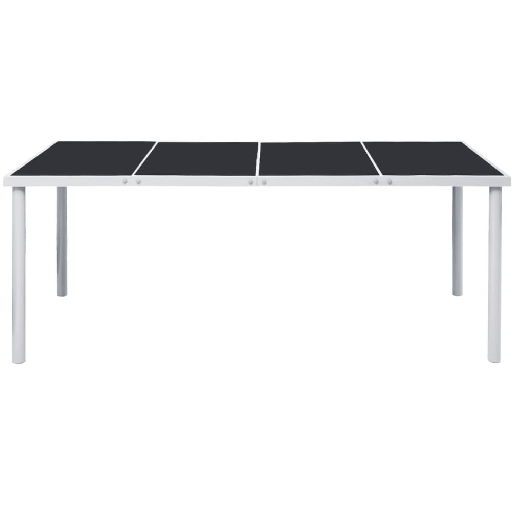 Table de jardin 190x90x74 cm noir acier