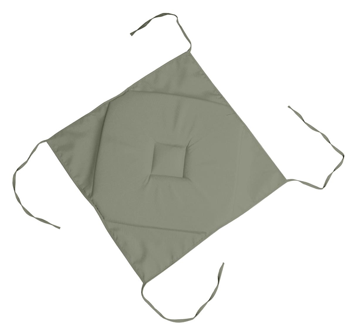 Coussin galette de chaise 4 rabats sauge 40x40cm