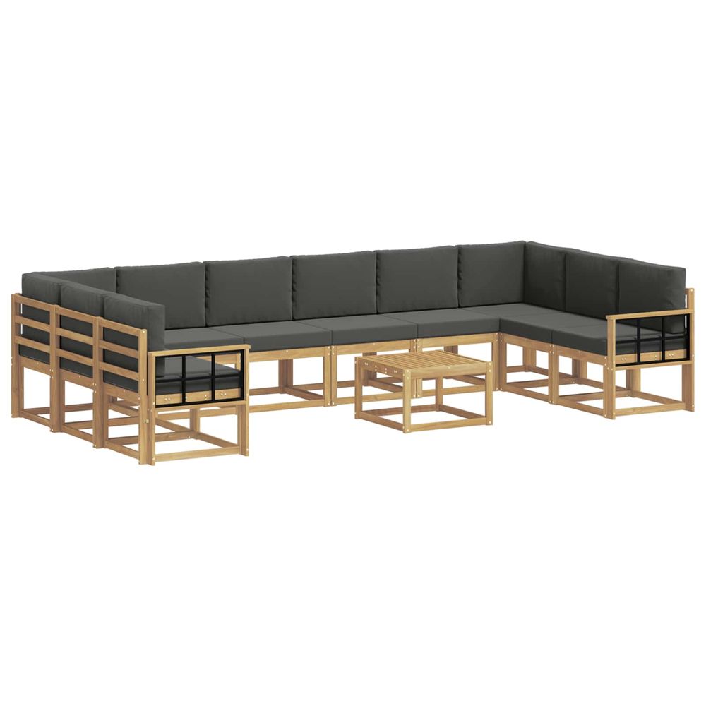Ensemble de canapés d'extérieur 11 pc blanc et anthracite