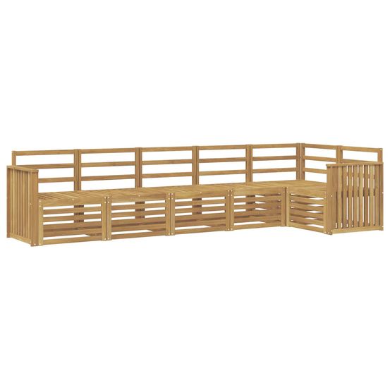 Ensemble de canapés d'extérieur 6 pc blanc bois d'acacia massif