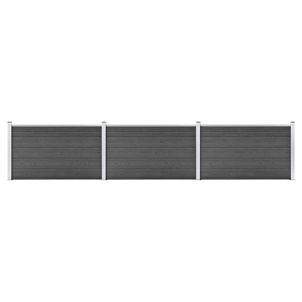 Ensemble de panneau de clôture wpc 526x105 cm noir