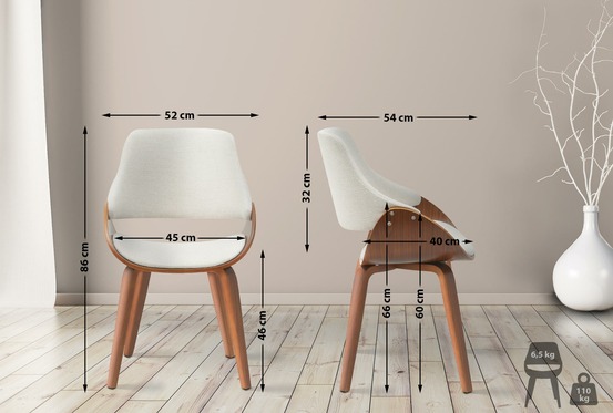 Chaise de salle à manger tissu vangale