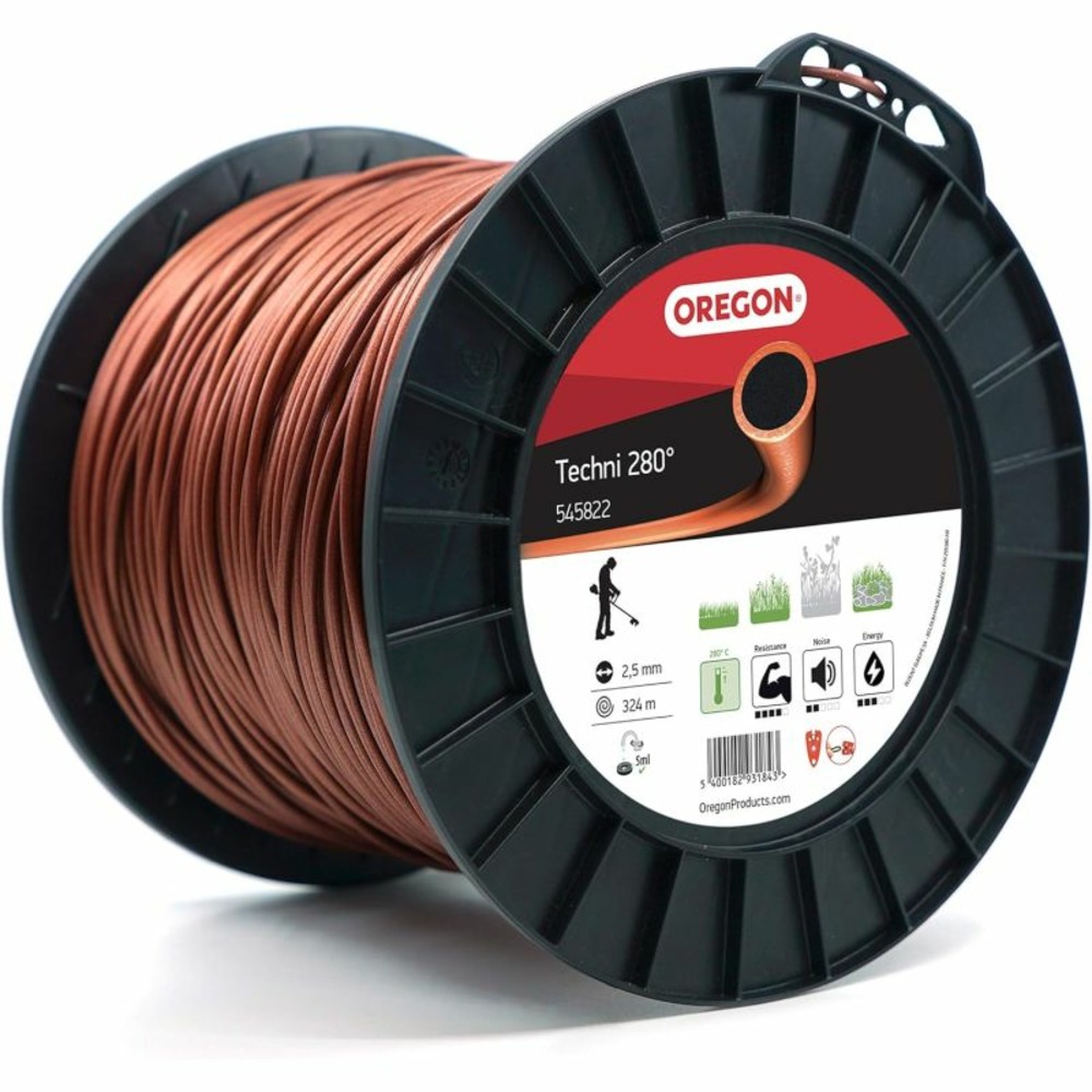 Fil débroussailleuse rond techni 280° marron/noir ø2.5mm/324m oregon 545822