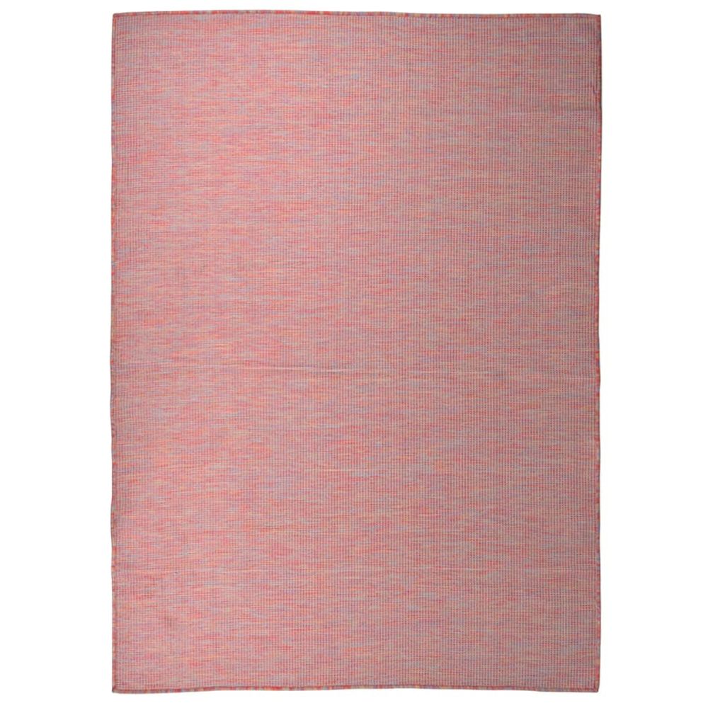Tapis à tissage plat d'extérieur 200x280 cm rouge