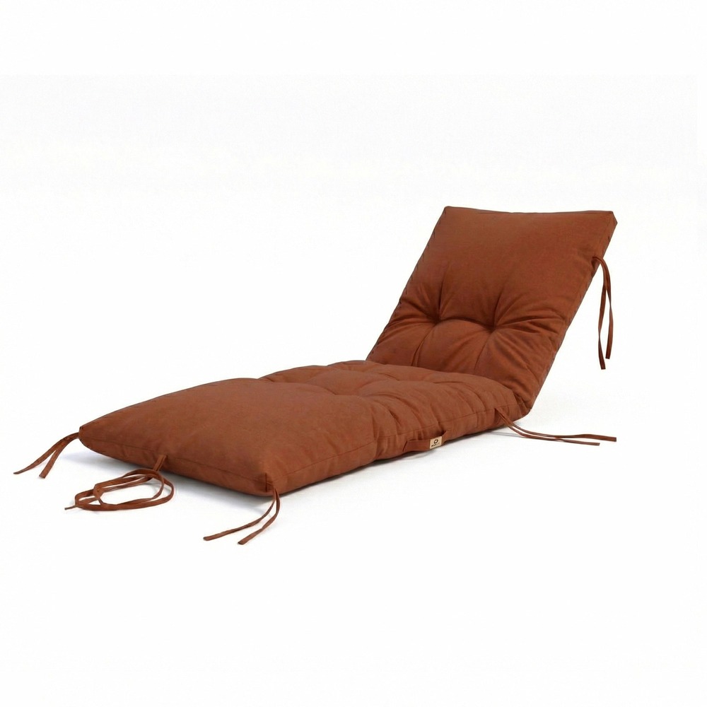 Coussin pour bain de soleil en polyester 185 x55cm terracotta