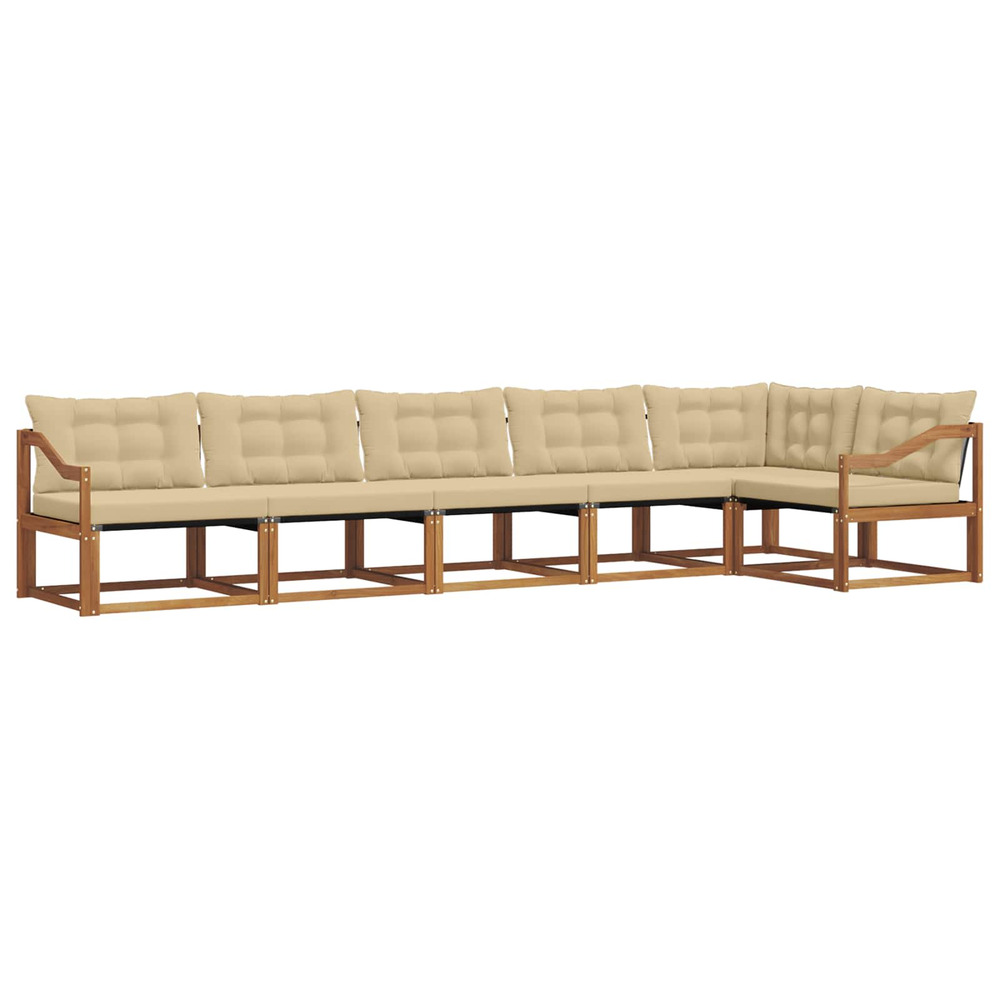 Ensemble de canapés d'extérieur 6 pcs naturel et beige