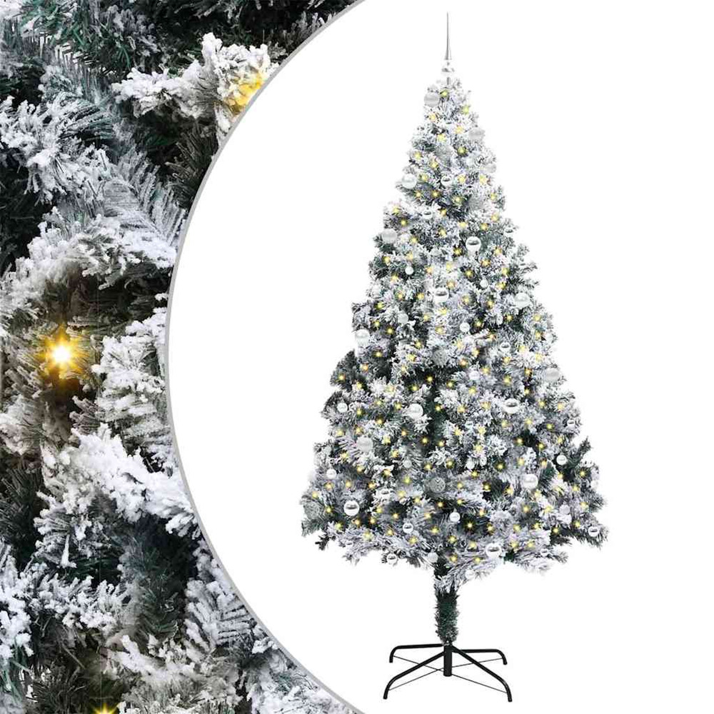 Sapin de noël artificiel blanc 240 cm pvc, acier et plastique