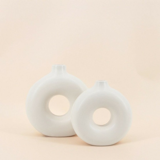 Set de 2 vases donuts en céramique