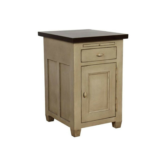 Buffet bas 1 porte 1 tiroir bois beige - brocante interior's