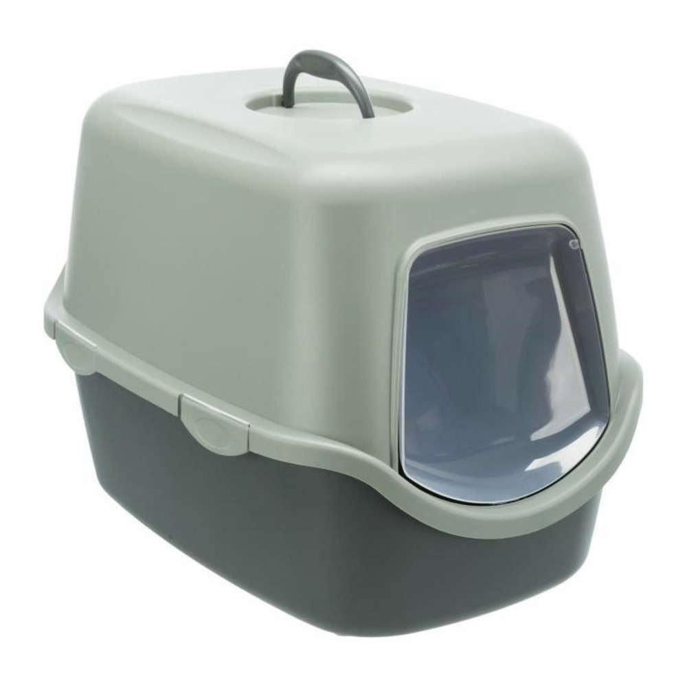 Bac a litiere trixie vico - couvercle - recyclé - 40 × 40 × 56 cm - anthracite et gris-vert