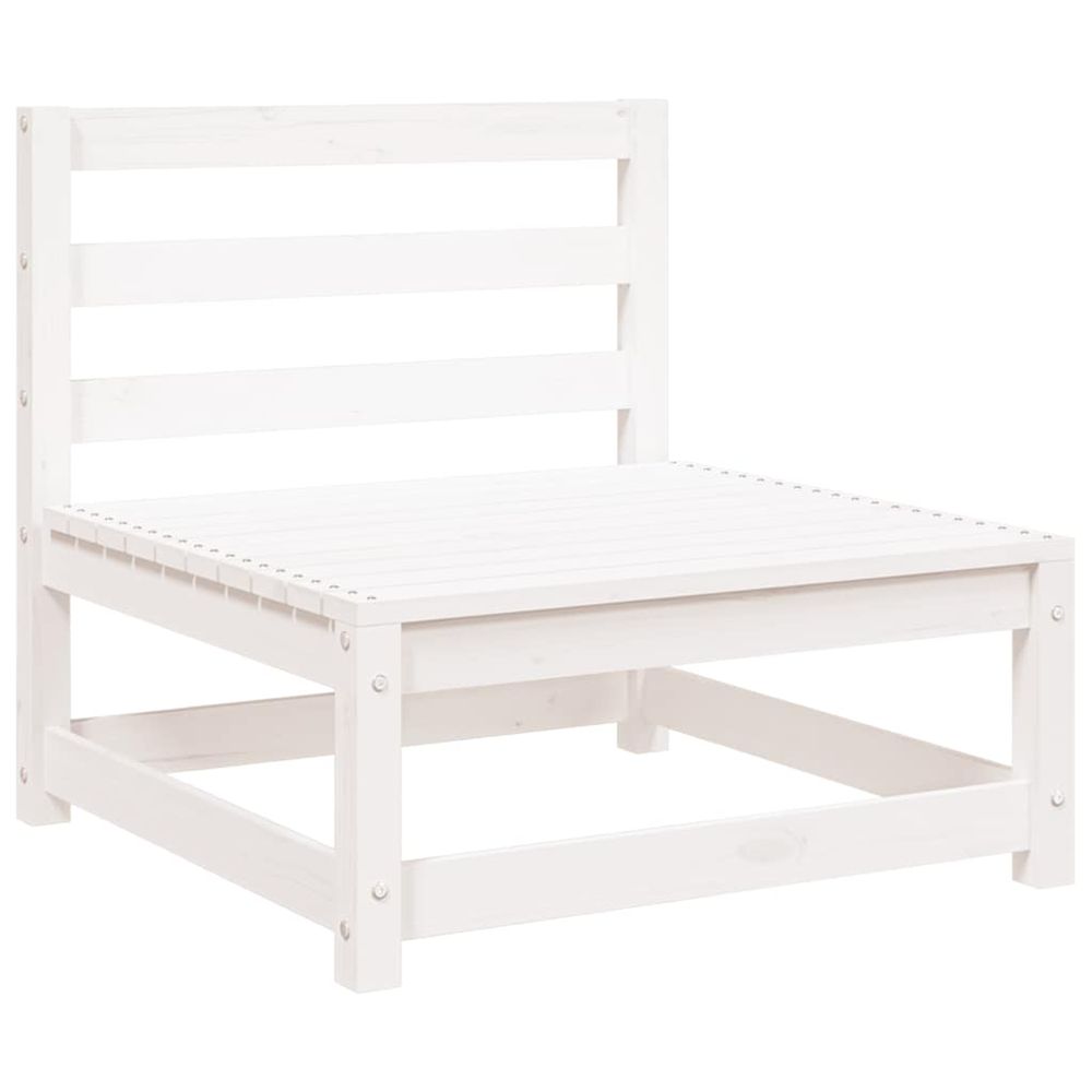 Canapé de jardin sans accoudoirs blanc bois de pin massif
