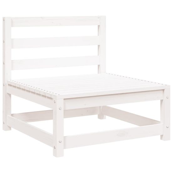 Canapé de jardin sans accoudoirs blanc bois de pin massif