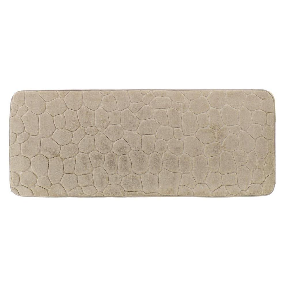 Tapis memoire de forme microfibre galet 45x120 cm - taupe