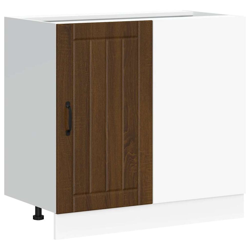 Meuble bas de cuisine lucca chêne marron bois d'ingénierie