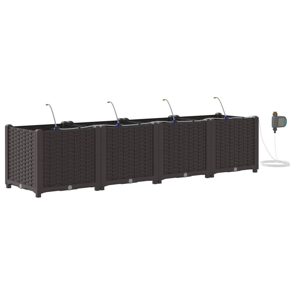 Cache-pot de jardin 4 pc marron 160 x 40 x 37,5 cm pp