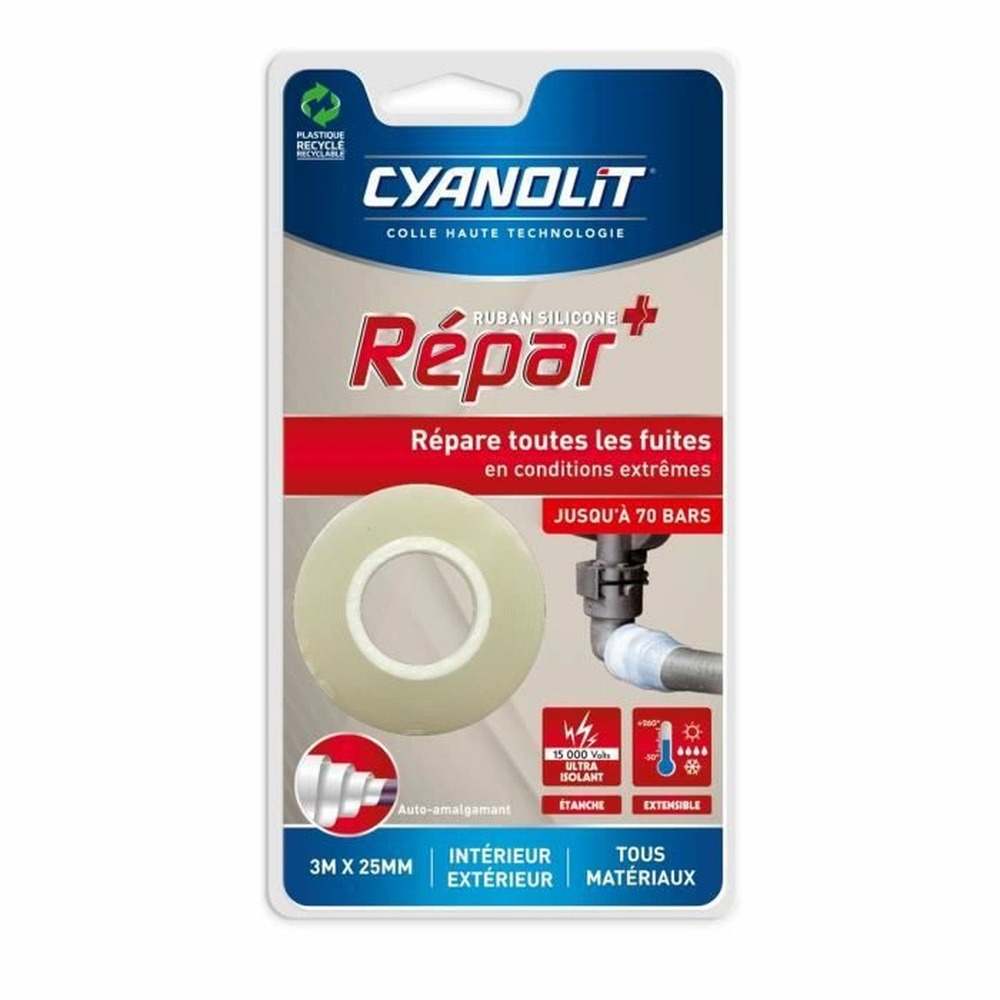 Ruban adhésif silicone auto-fusionnant - étanche - résistant aux températures extremes