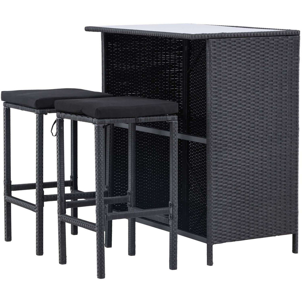 Ensemble bar et 2 tabourets de jardin knock