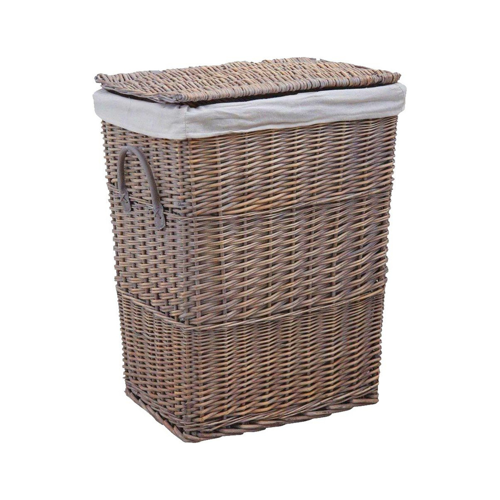 Panier à linge en osier doublé