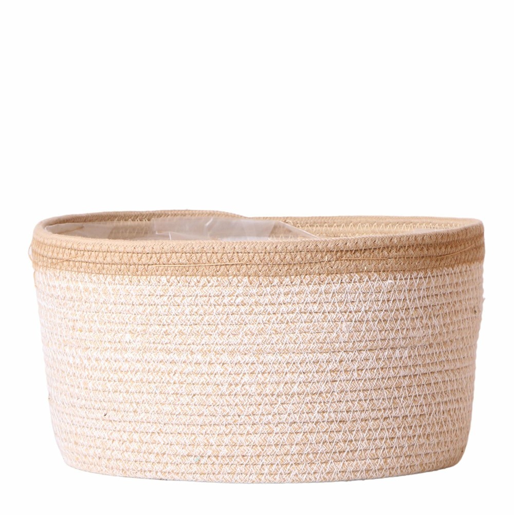 Panier tressé en coton blanc - ø30cm