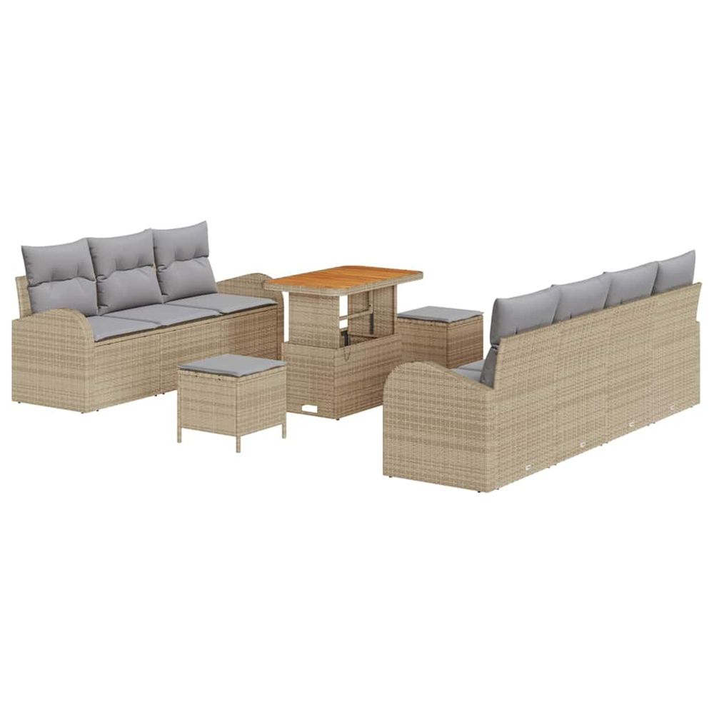 Ensemble de canapé de jardin 10 pc 9-nombre de places