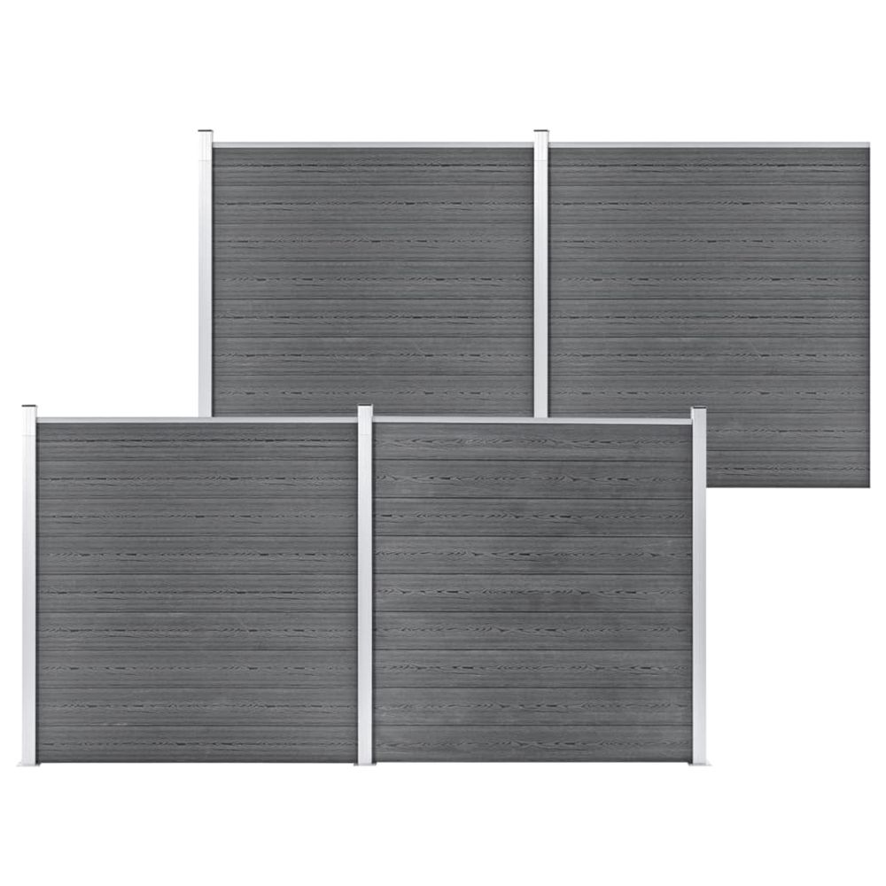 Clôture de jardin wpc 699x186 cm gris