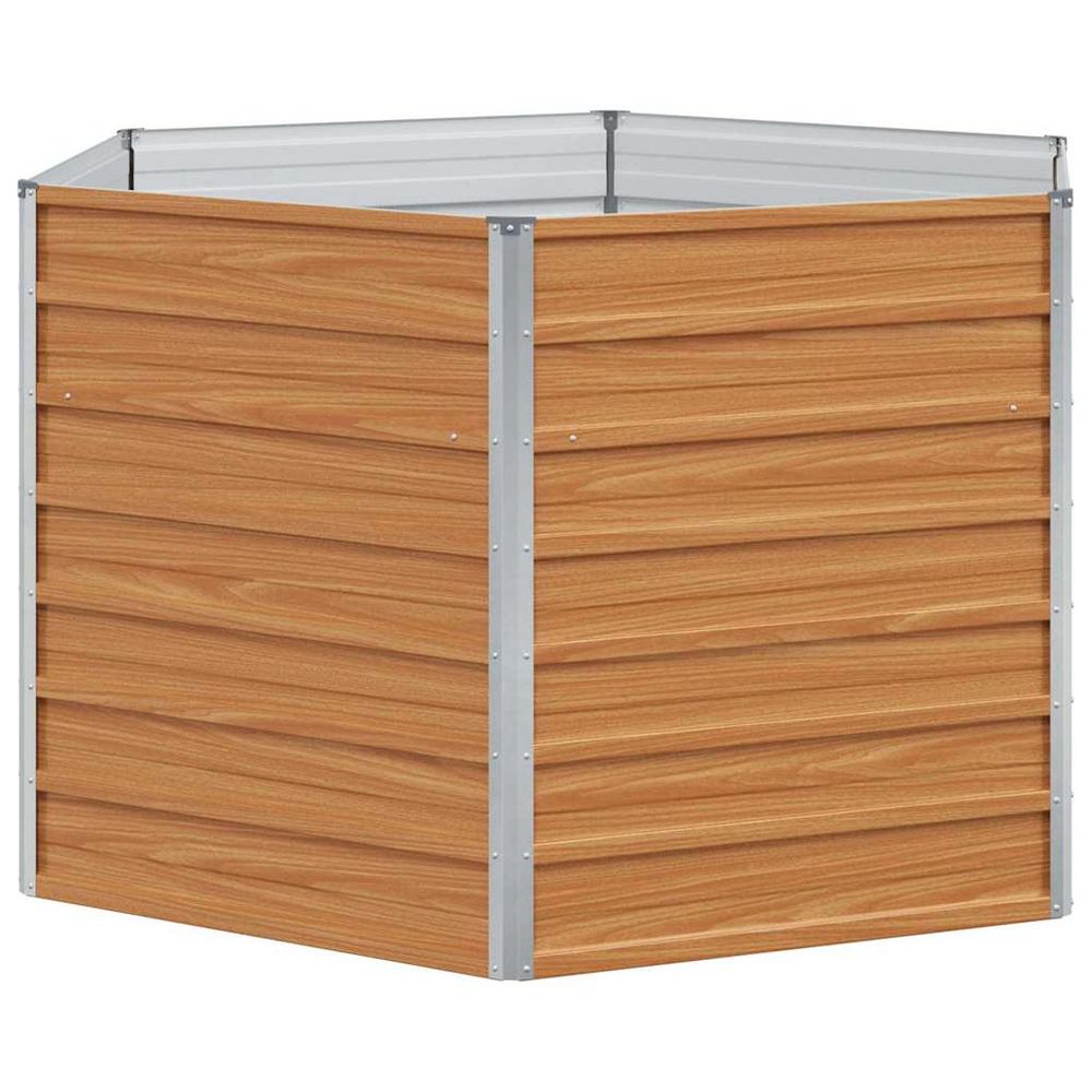 Jardin surélevé marron clair 129 x 129 x 77 cm acier galvanisé