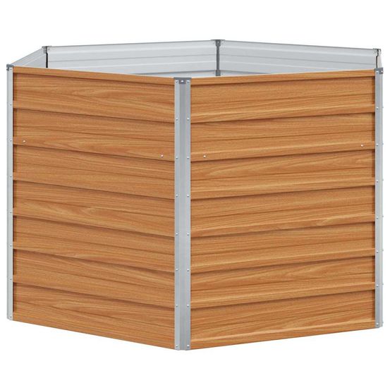 Jardin surélevé marron clair 129 x 129 x 77 cm acier galvanisé