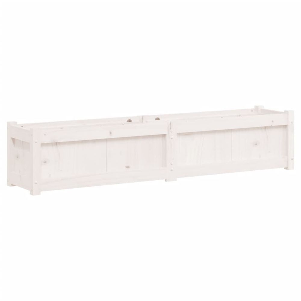 Jardinière d'extérieur blanc 150x31x31 cm bois massif de pin