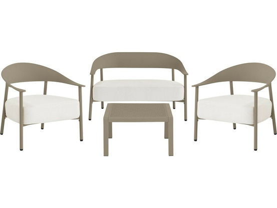 Salon de jardin en métal et plastique