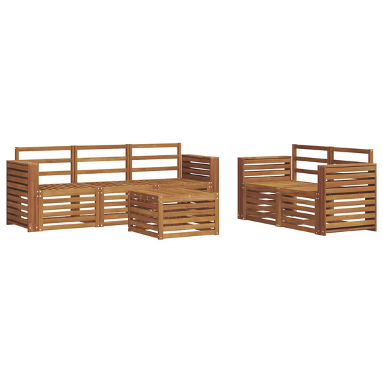 Ensembles de canapés 6 pcs naturel bois d'acacia massif