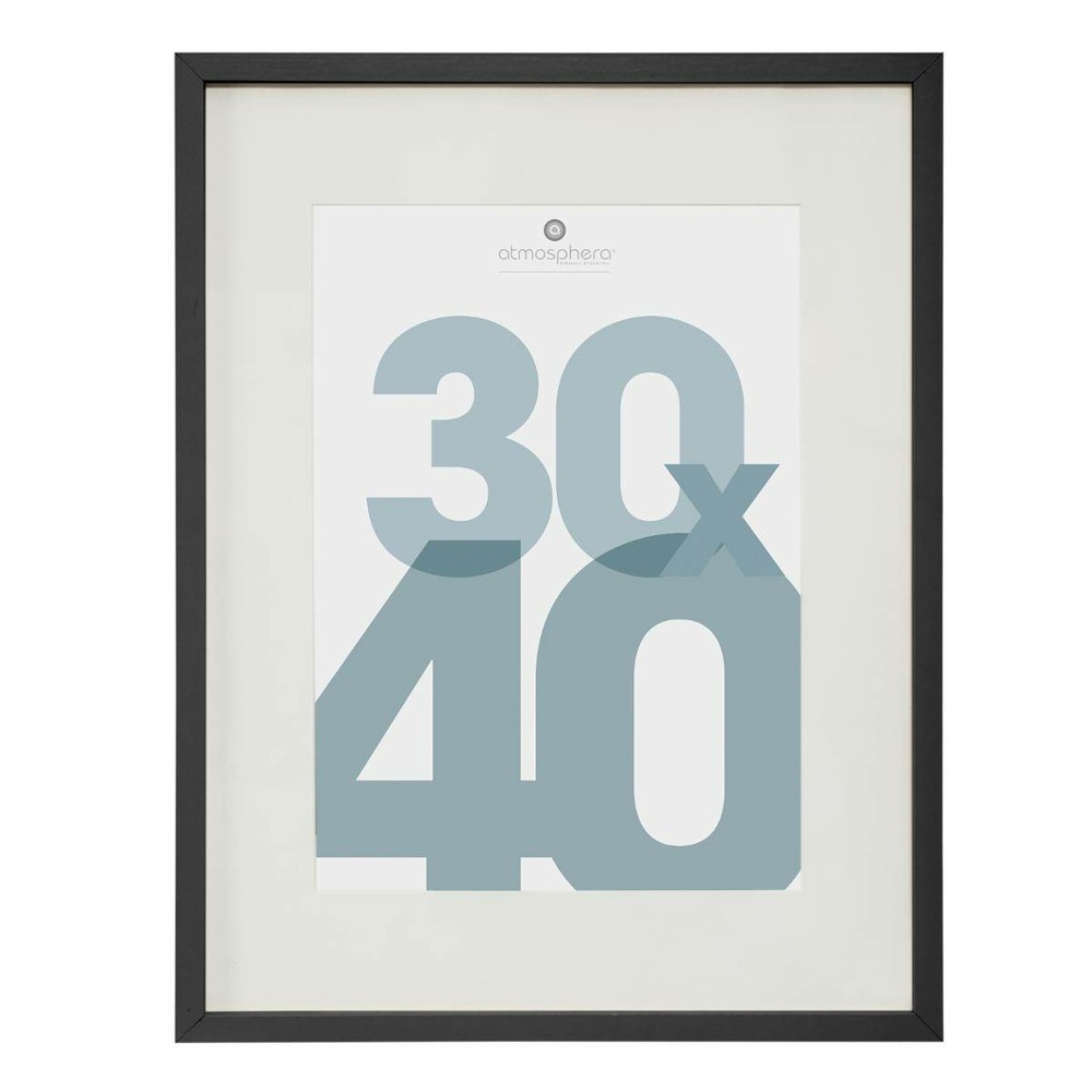 Cadre photo manu - bois et verre - noir - 30x40 cm