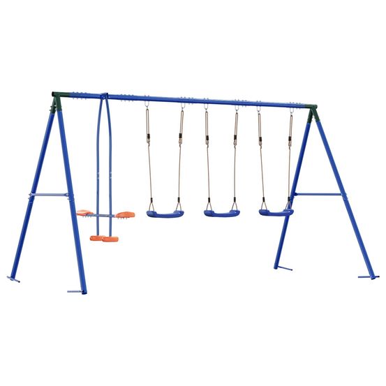 Ensemble de balançoires d'extérieur multicolore acier et pe