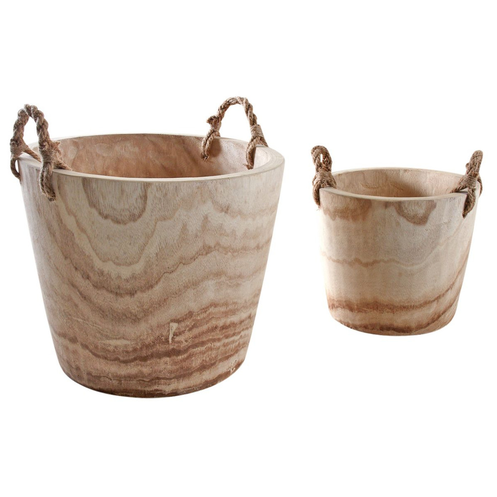 Cache-pots en paulownia (lot de 2)