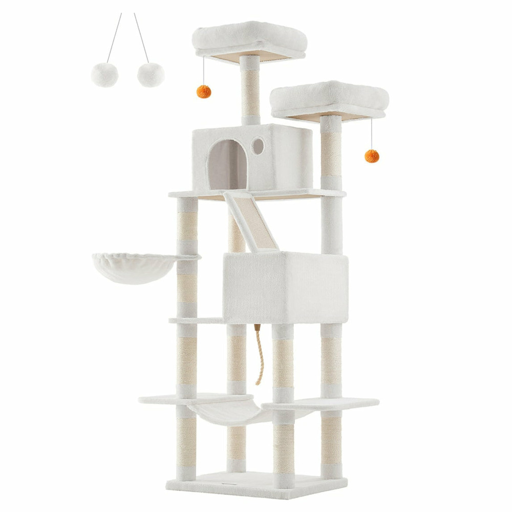 Grand arbre à chat tour de jeu 206 cm gris clair