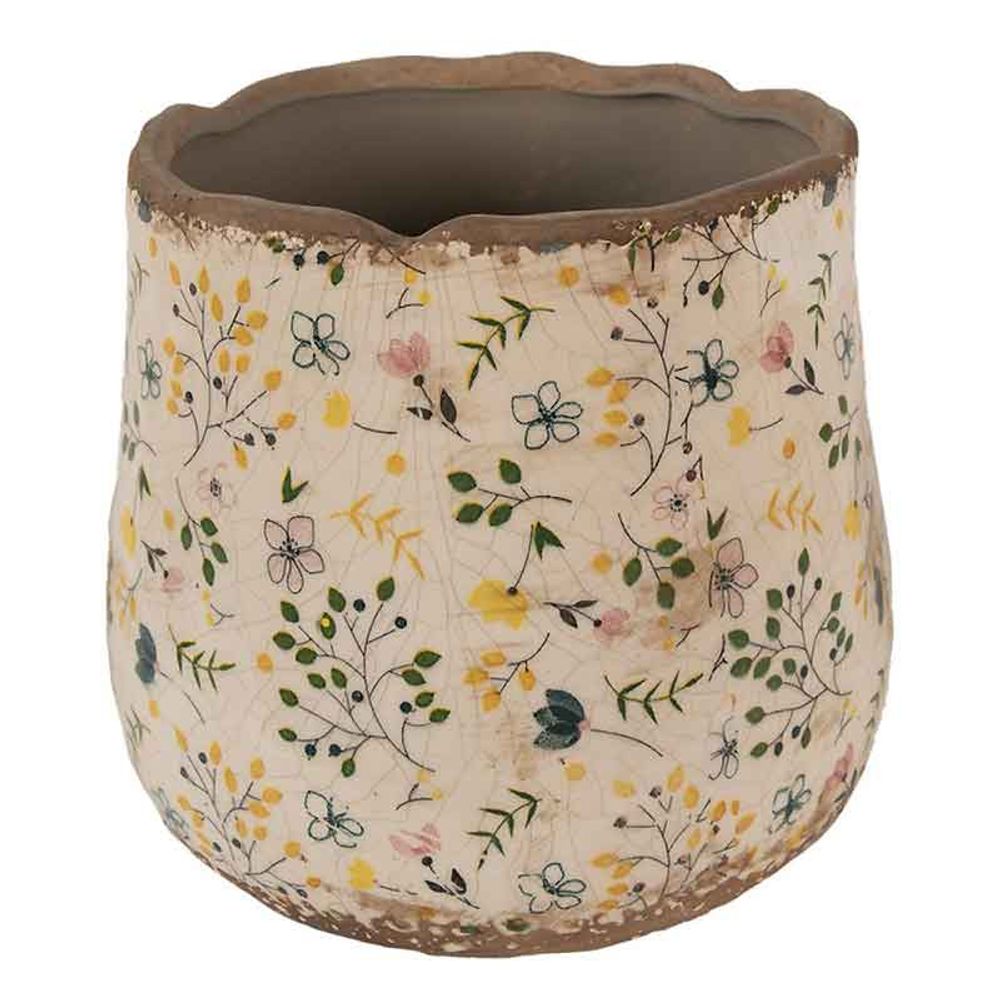 Pot de fleurs multicolore céramique 21x21x19cm