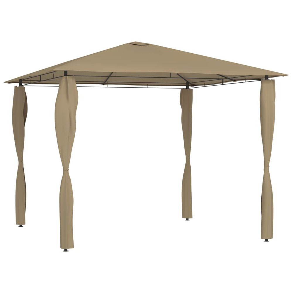 Belvédère avec revêtement de poteaux 3x3x2,6 m taupe 160 g/m²