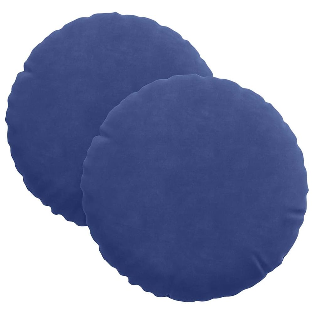 Coussins de siège 2 pc velours bleu police ø30 x 13 cm